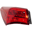 Driver Side, Outer Tail Light, with Bulb, Halogen, Clear and Red Lens, Base Model, CAPA CERTIFIED