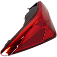 Driver Side, Outer Tail Light, with Bulb, Halogen, Clear and Red Lens, Base Model, CAPA CERTIFIED