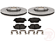 1444CH980460R 2-Wheel Set Front Brake Disc and Pad Kit, Plain Surface 299.97 mm R-Line Series, Includes (1) Brake Pad Set and (2) Brake Disc