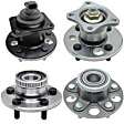 721002 Rear, Driver or Passenger Side Wheel Hub, 4 Lugs, With Bearing, R-Line Series