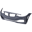 Front Primed Bumper Cover, Base Model, With Parking Aid Sensor Holes, For Models Without Parking Assist Sensor, Headlight Washer Holes and M Sport Package