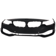 Front Primed Bumper Cover, Base Model, With Park Sensor and Headlight Washer Holes, For Models Without Parking Assist Sensor and M Sport Package