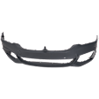 Front Primed Bumper Cover, For Models with M Package, Park Distance Control Sensor, and Park Assist System and without Headlight Washer, CAPA Certified