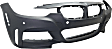Front Primed Bumper Cover, For Models With M Sport Package, Park Distance Control Holes and Reflector Holes, Without Headlight Washer Holes, Park Assist Holes and Surround View Camera Holes