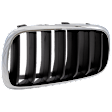 Passenger Side Grille Chrome Shell with Textured Black Insert