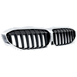 Grille, Chrome Shell with Gloss Black Insert, For Models Without Surround View Camera