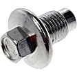 090-938CD AutoGrade Series Oil Drain Plug - Silver, Carbon Steel, Flanged hex, Direct Fit, Sold Individually