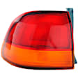 1571414 Driver Side Halogen Tail Light, Without bulb(s), Amber & Red Lens, Sedan