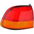 1571414 Driver Side Halogen Tail Light, Without bulb(s), Amber & Red Lens, Sedan