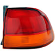 1571415 Passenger Side Halogen Tail Light, Without bulb(s), Amber & Red Lens, Sedan