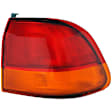 1571415 Passenger Side Halogen Tail Light, Without bulb(s), Amber & Red Lens, Sedan