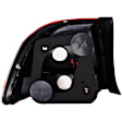 1571415 Passenger Side Halogen Tail Light, Without bulb(s), Amber & Red Lens, Sedan
