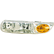 1590052 Driver Side Halogen Headlight, With bulb(s), OE Replacement