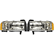 1590121 Driver and Passenger Side Halogen Headlight, With bulb(s), OE Replacement