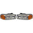 2001 GMC Yukon XL 1500 - Driver and Passenger Side Halogen Headlight, With bulb(s), OE Replacement