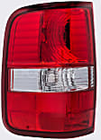 1590326 Driver Side Halogen Tail Light, Without bulb(s), Clear & Red Lens, Stepside