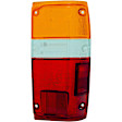 1610021 Passenger Side Halogen Tail Light, Without bulb(s), Amber, Clear & Red Lens