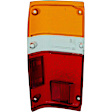 1610021 Passenger Side Halogen Tail Light, Without bulb(s), Amber, Clear & Red Lens