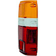 1610021 Passenger Side Halogen Tail Light, Without bulb(s), Amber, Clear & Red Lens