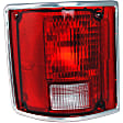 1610050 Driver Side Halogen Tail Light, Without bulb(s), Clear & Red Lens