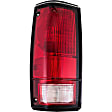 1610072 Driver Side Halogen Tail Light, Without bulb(s), Clear & Red Lens