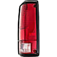 1610072 Driver Side Halogen Tail Light, Without bulb(s), Clear & Red Lens