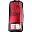 1610073 Passenger Side Halogen Tail Light, Without bulb(s), Clear & Red Lens
