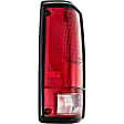 1610073 Passenger Side Halogen Tail Light, Without bulb(s), Clear & Red Lens
