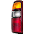 1610123 Passenger Side Halogen Tail Light, Without bulb(s), Amber, Clear & Red Lens