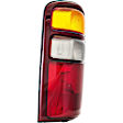 1610123 Passenger Side Halogen Tail Light, Without bulb(s), Amber, Clear & Red Lens