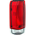 1610200 Driver Side Halogen Tail Light, Without bulb(s), Clear & Red Lens