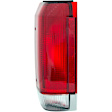 1610200 Driver Side Halogen Tail Light, Without bulb(s), Clear & Red Lens