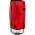 1610201 Passenger Side Halogen Tail Light, Without bulb(s), Clear & Red Lens