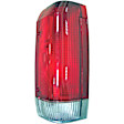 1610201 Passenger Side Halogen Tail Light, Without bulb(s), Clear & Red Lens