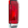 1610201 Passenger Side Halogen Tail Light, Without bulb(s), Clear & Red Lens