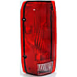 1610218 Driver Side Halogen Tail Light, Without bulb(s), Clear & Red Lens