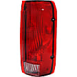 1610219 Passenger Side Halogen Tail Light, Without bulb(s), Clear & Red Lens