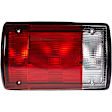1610220 Driver Side Halogen Tail Light, Without bulb(s), Clear & Red Lens
