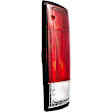 1610221 Passenger Side Halogen Tail Light, Without bulb(s), Clear & Red Lens