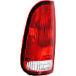 1610236 Driver Side Halogen Tail Light, Without bulb(s), Clear & Red Lens, Stepside
