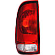 1610236 Driver Side Halogen Tail Light, Without bulb(s), Clear & Red Lens, Stepside