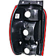 1610245 Passenger Side Halogen Tail Light, Without bulb(s), Amber, Clear & Red Lens