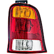 1610261 Passenger Side Halogen Tail Light, Without bulb(s), Amber, Clear & Red Lens