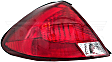 1610268 Driver Side Halogen Tail Light, Without bulb(s), Clear & Red Lens, Sedan