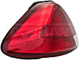 1610268 Driver Side Halogen Tail Light, Without bulb(s), Clear & Red Lens, Sedan