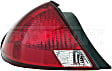 1610268 Driver Side Halogen Tail Light, Without bulb(s), Clear & Red Lens, Sedan
