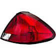 1610269 Passenger Side Halogen Tail Light, Without bulb(s), Clear & Red Lens, Sedan