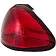 1610269 Passenger Side Halogen Tail Light, Without bulb(s), Clear & Red Lens, Sedan