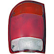 1610274 Driver Side Halogen Tail Light, Without bulb(s), Clear & Red Lens