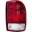 1610275 Passenger Side Halogen Tail Light, Without bulb(s), Clear & Red Lens